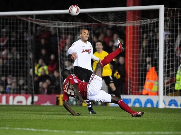 Adomah's Heart-Stopping Near Miss: Championship Showdown between Bristol City and Swansea City, 01 / 02 / 2011