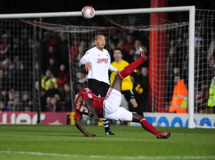 Framed Print : Adomah's Heart-Stopping Near Miss: Championship Showdown between Bristol City and Swansea City, 01 / 02 / 2011 Framed Print : Adomah's Heart-Stopping Near Miss: Championship Showdown between Bristol City and Swansea City, 01 / 02 / 2011