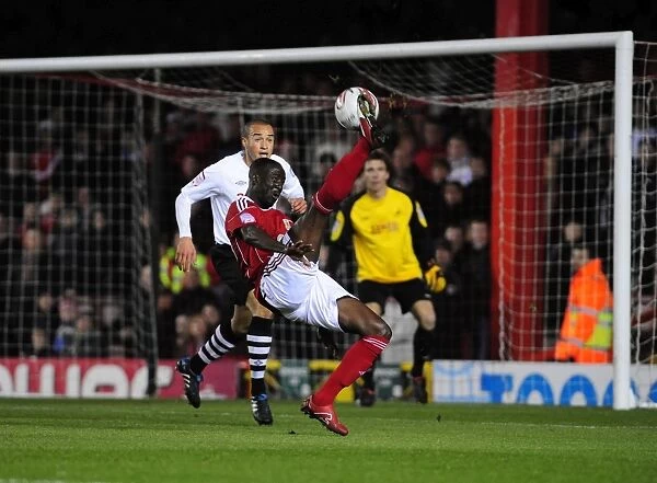 Adomah's Near Miss: Bristol City vs Swansea City, Championship Football Match, 01 / 02 / 2011