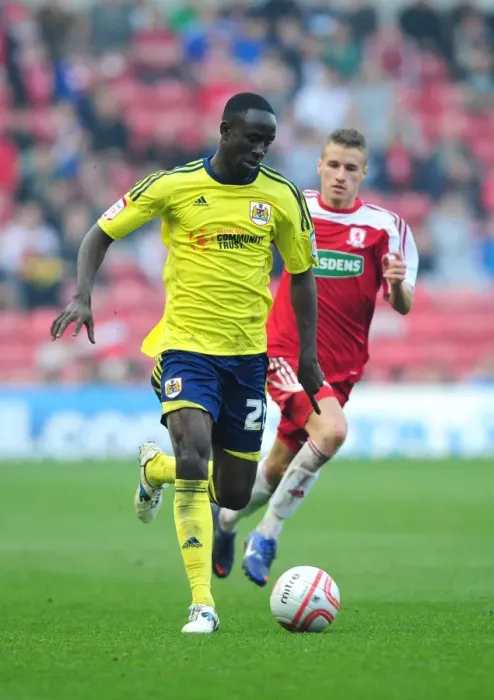 Framed Print : Adomah's Sprint to Glory: Middlesbrough vs. Bristol City, 24 / 03 / 2012
