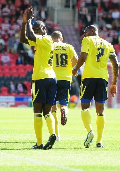 Adomah's Strike: Albert Celebrates Opening Goal for Bristol City in League Cup Match vs. Doncaster Rovers (27 / 08 / 2011)