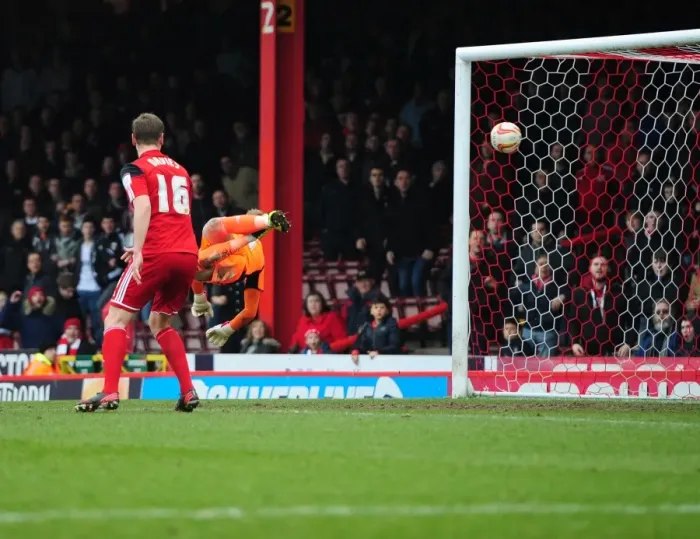 Framed Print : Adomah's Stunning Goal: Bristol City's Upset of Middlesbrough at Ashton Gate (09-03-2013) Framed Print : Adomah's Stunning Goal: Bristol City's Upset of Middlesbrough at Ashton Gate (09-03-2013)