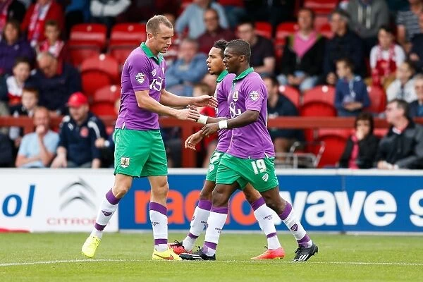 Agard Scores, Wilbraham Celebrates: Bristol City's Victory Moment at Fleetwood Town, 2014