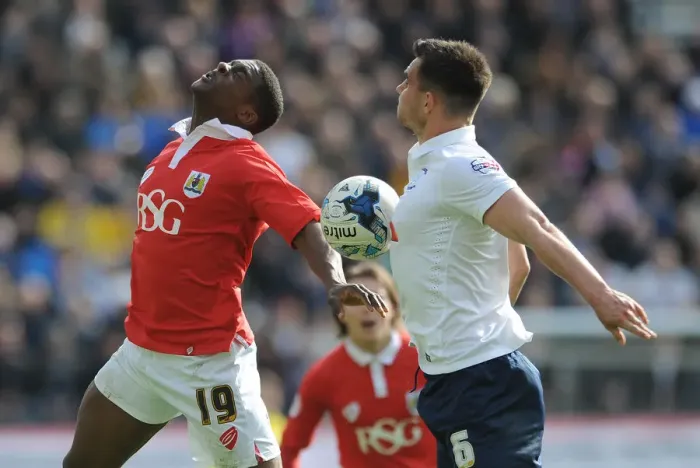 Framed Print : Agard vs. Wright: Intense Aerial Battle in Preston North End vs. Bristol City Football Match, April 2015 Framed Print : Agard vs. Wright: Intense Aerial Battle in Preston North End vs. Bristol City Football Match, April 2015