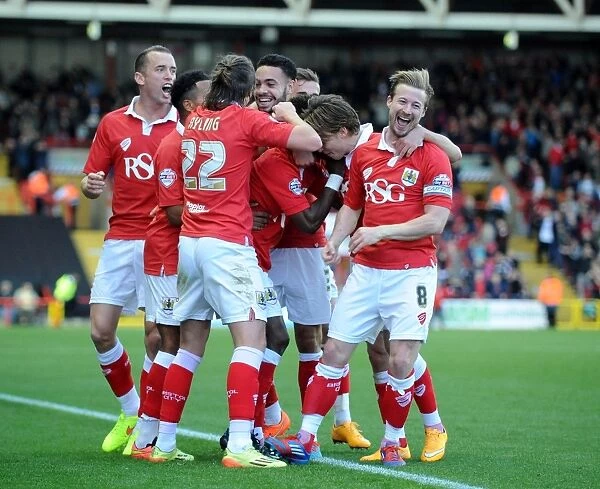 Agard's Thrilling Goal: Bristol City's Jubilant Celebration vs Oldham Athletic (2014)