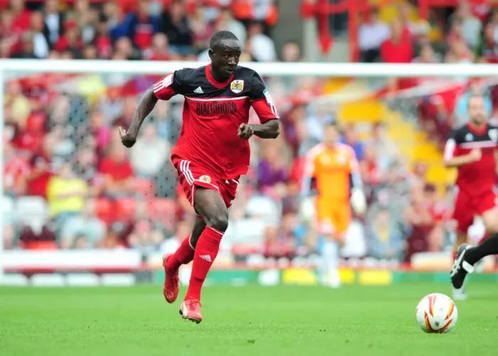 Framed Print : Albert Adomah in Action: Championship Showdown between Bristol City and Blackburn Rovers, Ashton Gate Stadium (2012) Framed Print : Albert Adomah in Action: Championship Showdown between Bristol City and Blackburn Rovers, Ashton Gate Stadium (2012)