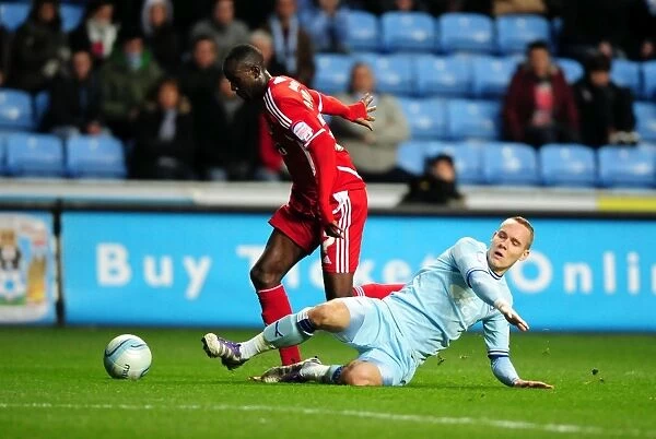Albert Adomah Beats Coventry Defense: Coventry City vs. Bristol City, Championship Football Match, December 2011