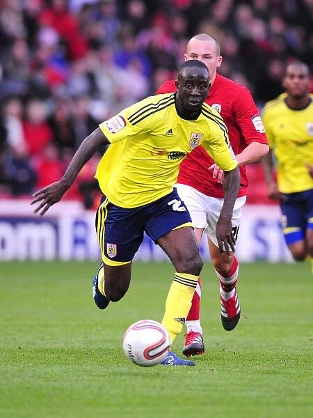 Albert Adomah of Bristol City in Championship Match against Barnsley, October 2011 - Editorial Use Only
