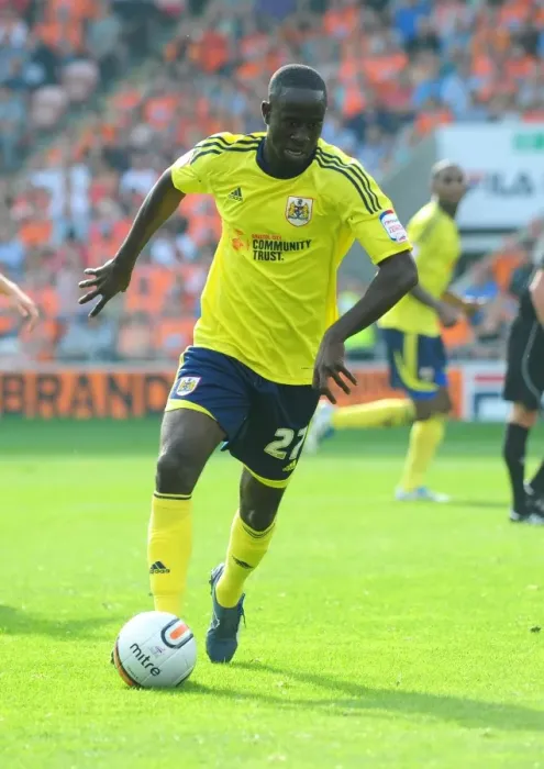 Framed Print : Albert Adomah of Bristol City in League Cup Clash against Blackpool - 01 / 10 / 2011 Framed Print : Albert Adomah of Bristol City in League Cup Clash against Blackpool - 01 / 10 / 2011