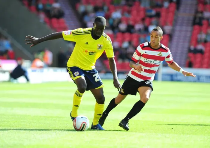 Framed Print : Albert Adomah of Bristol City in League Cup Clash against Doncaster Rovers, 27 / 08 / 2011 Framed Print : Albert Adomah of Bristol City in League Cup Clash against Doncaster Rovers, 27 / 08 / 2011