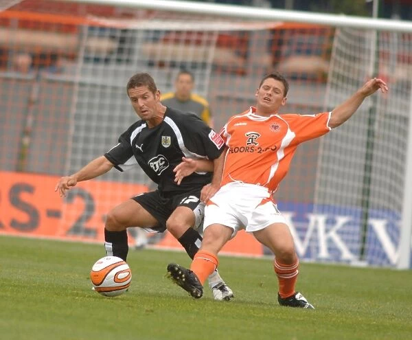 Alex Russell in Action for Blackpool Against Bristol City