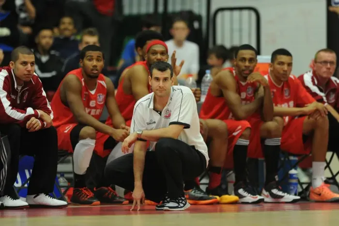 Framed Print : Andreas Kapoulas Coaches Bristol Flyers in BBL Action Against Durham Wildcats Framed Print : Andreas Kapoulas Coaches Bristol Flyers in BBL Action Against Durham Wildcats