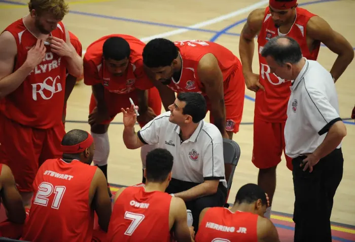 Framed Print : Andreas Kapoulas Leads the Charge: Bristol Flyers vs. Durham Wildcats Basketball Action
