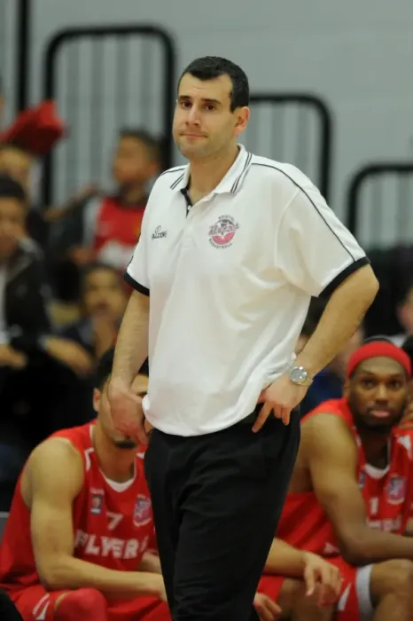 Framed Print : Andreas Kapoulas Leads the Charge: Intense Basketball Moment - Bristol Flyers vs Durham Wildcats