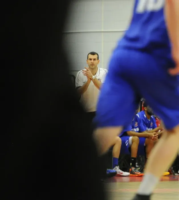 Framed Print : Andreas Kapoulas Leads the Charge: Intense Bristol Flyers vs. Newcastle Eagles Basketball Clash