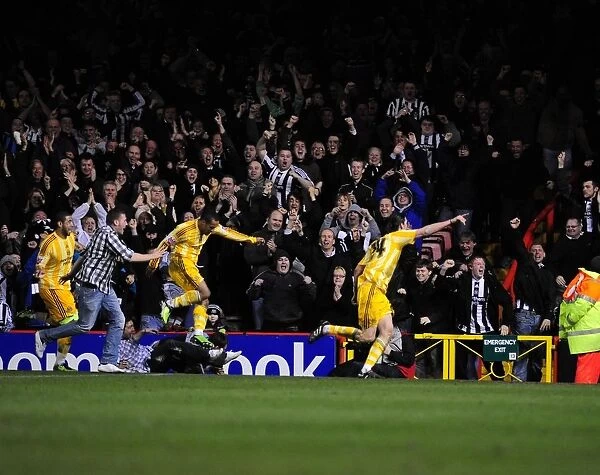 Andrew Carroll's Euphoric Goal Celebration: Newcastle United's Thrilling Victory at Ashton Gate Stadium (Championship: Bristol City vs. Newcastle United, 2010)