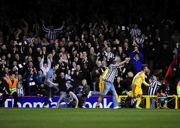 Andrew Carroll's Euphoric Goal Celebration: Championship Showdown between Bristol City and Newcastle United (2010)