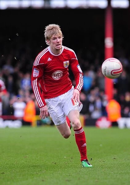 Andy Keogh in Action: Championship Clash between Bristol City and Leeds United, February 12, 2011 - Ashton Gate Stadium