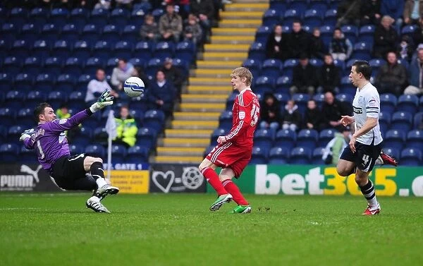 Andy Keogh Scores First Goal: Preston North End vs. Bristol City, Championship Match, 05 / 02 / 2011