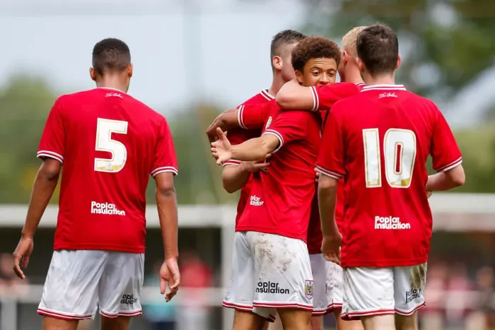 Framed Print : Ash Harper Scores the Winning Goal for Bristol City in Preseason Community Match vs. Keynsham Town Framed Print : Ash Harper Scores the Winning Goal for Bristol City in Preseason Community Match vs. Keynsham Town