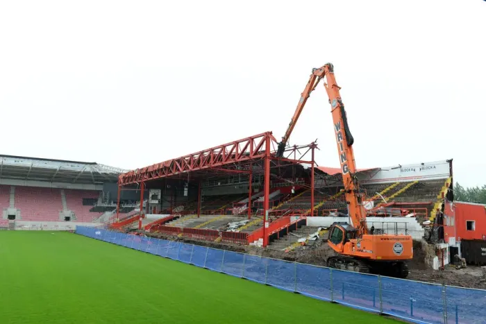 Framed Print : Ashton Gate Stadium: Demolition of the Old Williams Stand (July 2015)