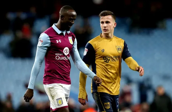 Framed Print : Aston Villa vs. Bristol City: Joe Bryan vs. Albert Adomah Clash at Villa Park (Sky Bet Championship)