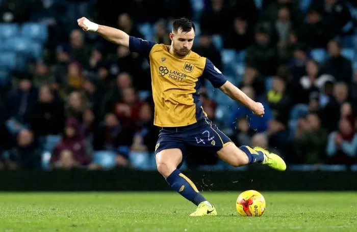 Framed Print : Bailey Wright of Bristol City in Action Against Aston Villa at Villa Park, 2017