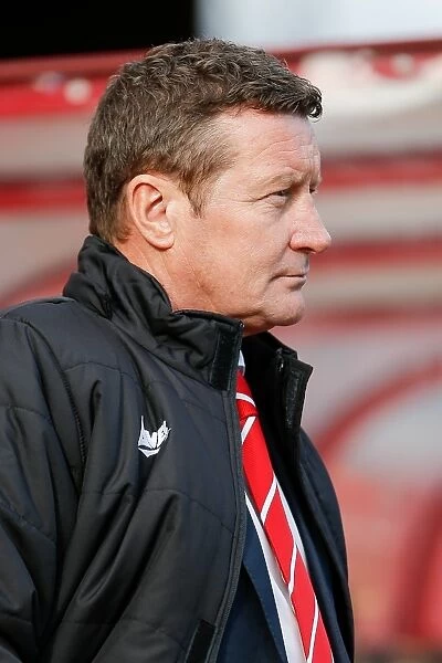 Barnsley Manager Danny Wilson Watches as Bristol City Takes on Barnsley at Oakwell Stadium, 2014