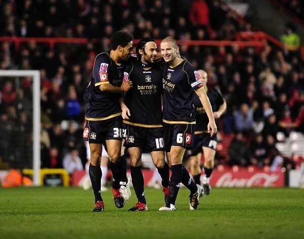 Barnsley's Daniel Bogdanovic Celebrates Stunner Against Bristol City - Championship Match, 23 / 03 / 2010