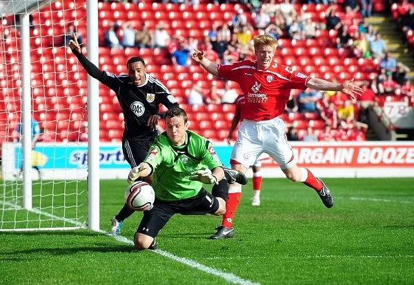 Barnsley's Luke Steele Fails to Hold Back Bristol City's Onslaught, Championship Match, April 9, 2011