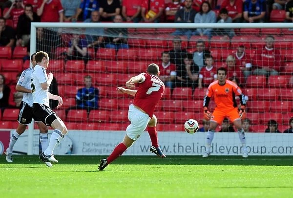 Barnsley's Stephen Dawson Narrowly Misses Goal Against Bristol City
