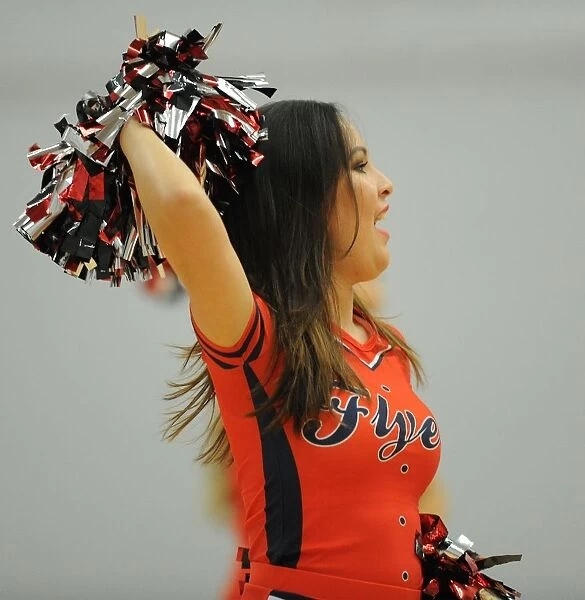 Basketball Cheerleader Entertains Crowd during Break in Action at SGS Wise Arena