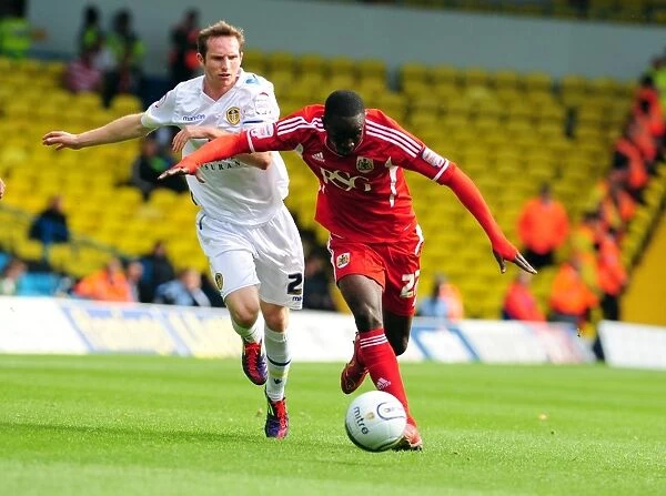 A Battle for the Ball: Adomah vs. White in the Leeds United vs. Bristol City League Cup Clash - 16 / 09 / 2011