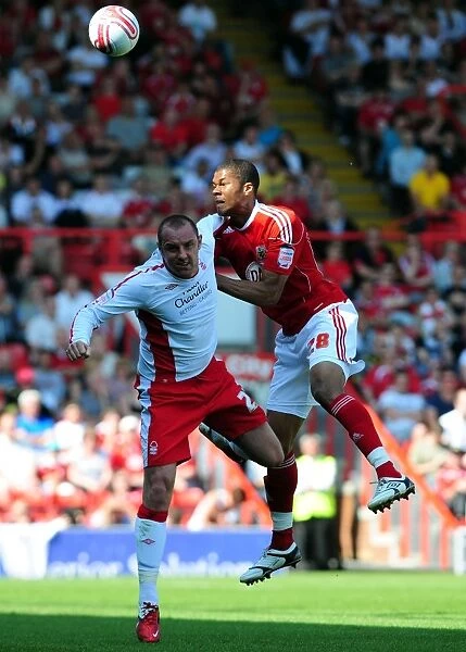 A Battle for Height: Kris Boyd vs. Jordan Stewart in the Championship Clash between Bristol City and Nottingham Forest - 25 / 04 / 2011