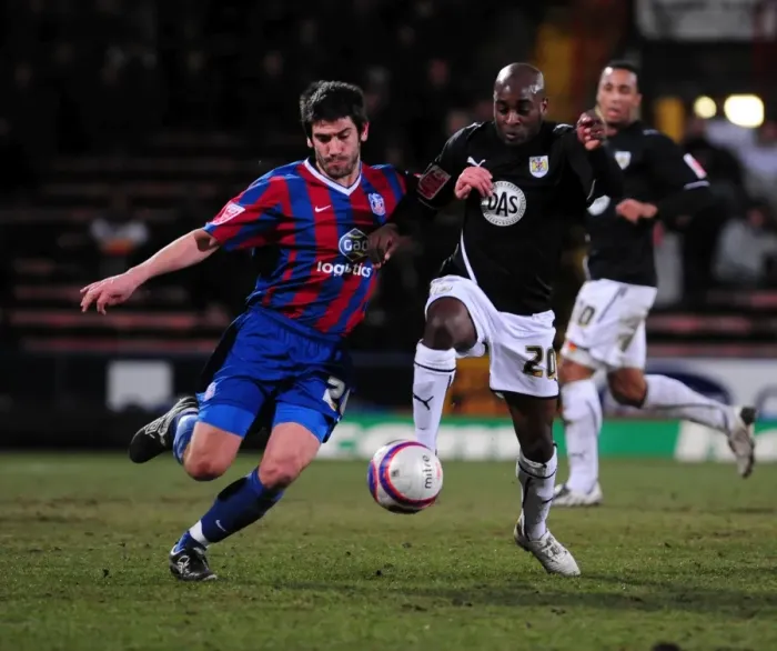 Framed Print : Battling for the Ball: Jamal Campbell-Ryce vs. Danny Butterfield in the Intense Championship Clash between Crystal Palace and Bristol City (09 / 03 / 2010) Framed Print : Battling for the Ball: Jamal Campbell-Ryce vs. Danny Butterfield in the Intense Championship Clash between Crystal Palace and Bristol City (09 / 03 / 2010)