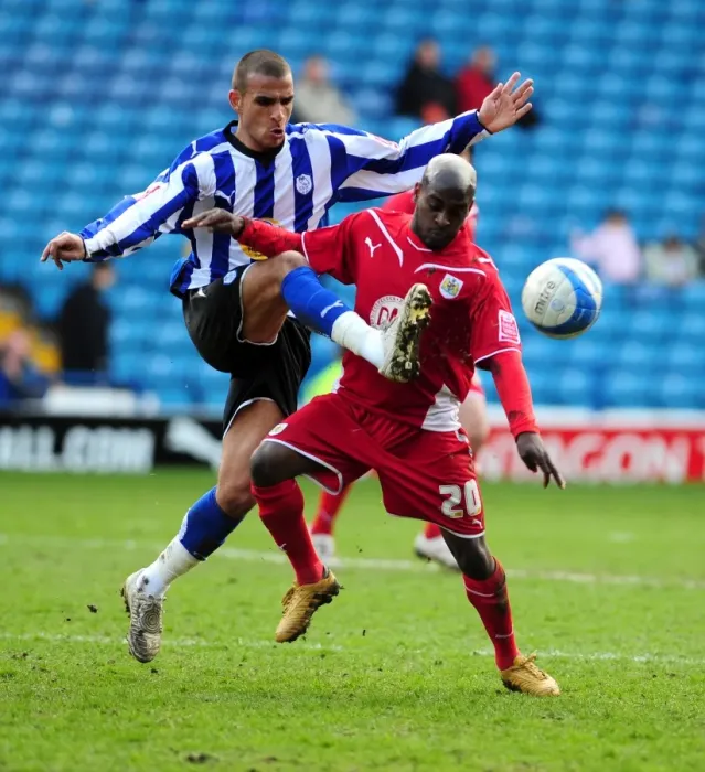 Framed Print : Battling for the Ball: Jamal Campbell-Ryce vs. Marcus Tudgay - Sheffield Wednesday vs. Bristol City Championship Clash (05 / 04 / 2010) Framed Print : Battling for the Ball: Jamal Campbell-Ryce vs. Marcus Tudgay - Sheffield Wednesday vs. Bristol City Championship Clash (05 / 04 / 2010)