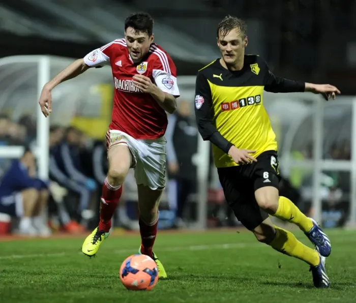 Framed Print : Battling for the Ball: Moloney vs Ekstrand in FA Cup Replay Thriller at Vicarage Road Framed Print : Battling for the Ball: Moloney vs Ekstrand in FA Cup Replay Thriller at Vicarage Road