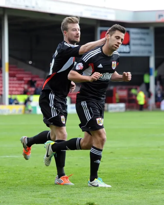 Framed Print : Battling and Celebrating: Sam Baldock and Wade Elliott's Moment of Triumph, April 2014 - Bristol City Football Club Framed Print : Battling and Celebrating: Sam Baldock and Wade Elliott's Moment of Triumph, April 2014 - Bristol City Football Club