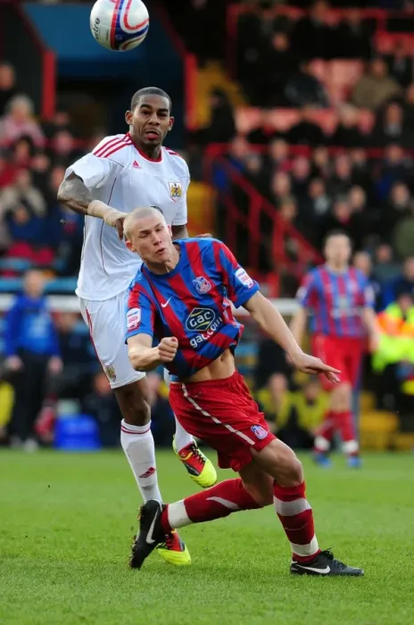 Framed Print : Battling for Championship Glory: Marvin Elliott vs. Alex Marrow (2011) - Crystal Palace vs. Bristol City Football Match Framed Print : Battling for Championship Glory: Marvin Elliott vs. Alex Marrow (2011) - Crystal Palace vs. Bristol City Football Match