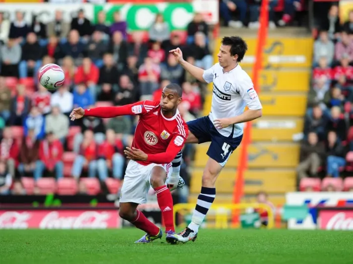 Framed Print : Battling for Championship Supremacy: Haynes vs. St. Ledger - Bristol City vs. Preston North End, 2010