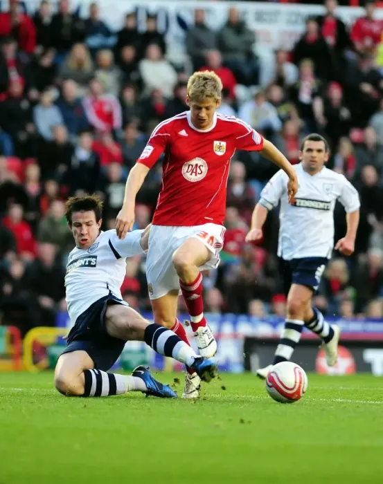 Framed Print : Battling for Championship Supremacy: Jon Stead vs. Sean St. Ledger, Bristol City vs. Preston North End (2010) Framed Print : Battling for Championship Supremacy: Jon Stead vs. Sean St. Ledger, Bristol City vs. Preston North End (2010)