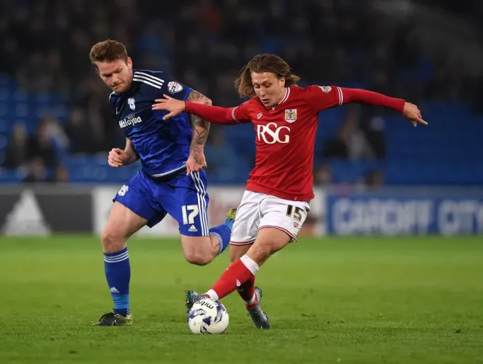 Framed Print : Battling for Championship Supremacy: Luke Freeman vs. Aron Gunnarsson, Cardiff City vs. Bristol City Framed Print : Battling for Championship Supremacy: Luke Freeman vs. Aron Gunnarsson, Cardiff City vs. Bristol City