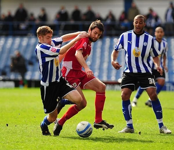 Battling for Control: Skuse vs. O'Connor in the Intense Championship Clash between Sheffield Wednesday and Bristol City (16th March 2010)