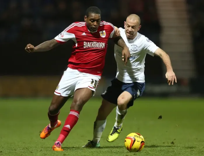 Framed Print : Battling Moments: Jay Emmanuel-Thomas vs. Keith Keane in Preston North End vs. Bristol City Football Match, Sky Bet League One, 2013 Framed Print : Battling Moments: Jay Emmanuel-Thomas vs. Keith Keane in Preston North End vs. Bristol City Football Match, Sky Bet League One, 2013