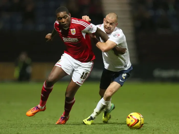 Framed Print : Battling Rivals: Jay Emmanuel-Thomas vs. Keith Keane in Preston North End vs. Bristol City Football Match, Sky Bet League One, 2013 Framed Print : Battling Rivals: Jay Emmanuel-Thomas vs. Keith Keane in Preston North End vs. Bristol City Football Match, Sky Bet League One, 2013