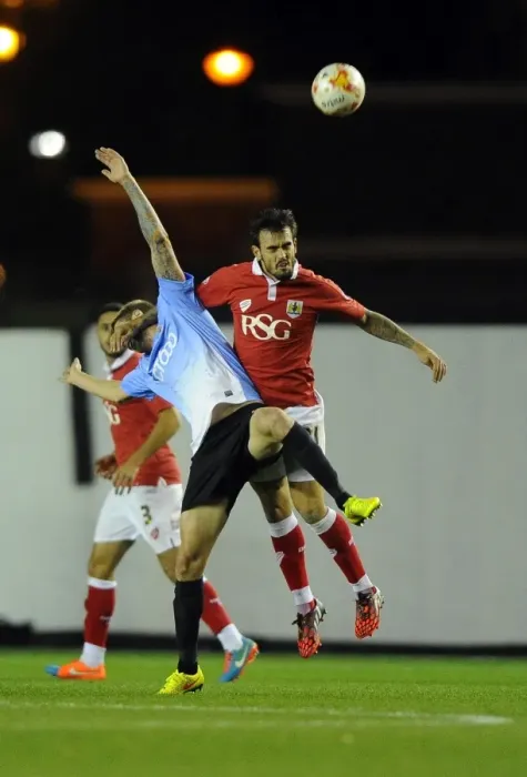 Framed Print : Battling Rivals: Marlon Pack vs. Jonathan Stead - The Intense Football Showdown (Bristol City vs. Bradford City)
