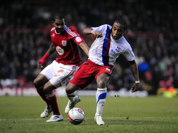 Framed Print : Battling Rivals: Marvin Elliott vs. Neil Danns - A Championship Showdown at Ashton Gate (December 28, 2010) - Bristol City vs. Crystal Palace