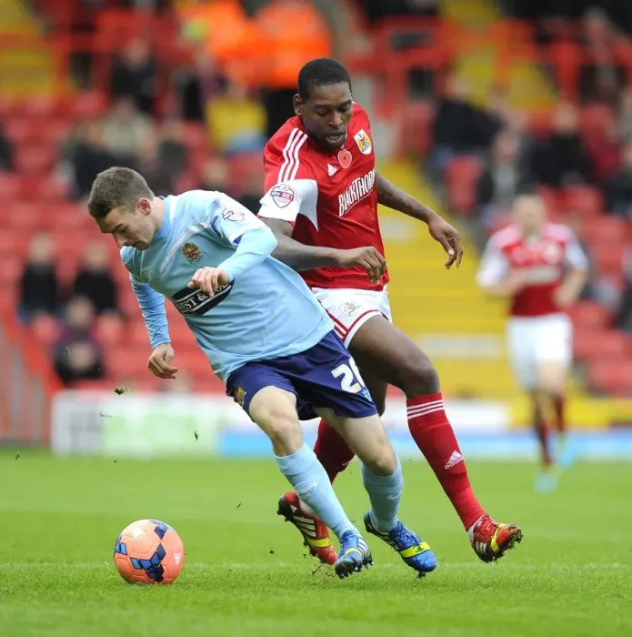 Framed Print : Battling for Supremacy: Jay Emmanuel-Thomas vs Jack Connors in the FA Cup Clash between Bristol City and Dagenham and Redbridge Framed Print : Battling for Supremacy: Jay Emmanuel-Thomas vs Jack Connors in the FA Cup Clash between Bristol City and Dagenham and Redbridge