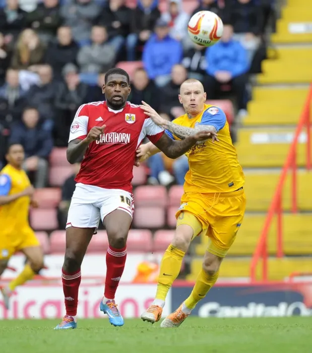 Framed Print : Battling for Supremacy: Jay Emmanuel-Thomas vs Jack King in Bristol City vs Preston North End Football Match, April 2014 Framed Print : Battling for Supremacy: Jay Emmanuel-Thomas vs Jack King in Bristol City vs Preston North End Football Match, April 2014