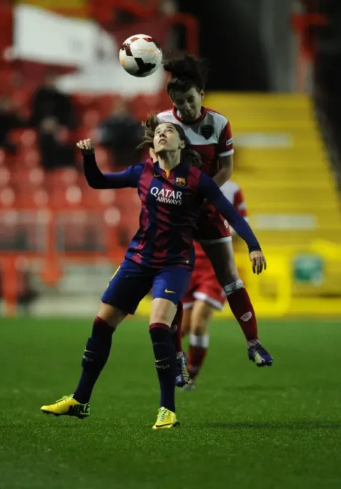 Framed Print : Battling for Supremacy: Bristol Academy Women's FC vs. FC Barcelona Framed Print : Battling for Supremacy: Bristol Academy Women's FC vs. FC Barcelona